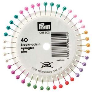 028602 - Pearl-headed pins 0.58 x 40 mm assorted colour