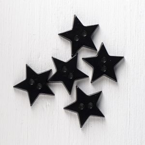 Black Star Buttons in 2 Sizes - B599