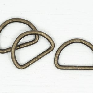 dr25-ab - 25mm metal d-rings - antique brass