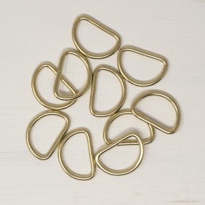 dr25-bb - 25mm metal d-rings - bright brass